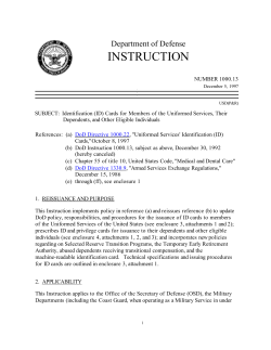 DoD Instruction 1000.13 - Medical and Public Health Law Site