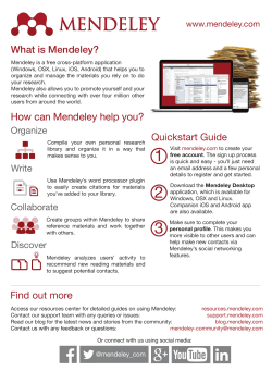 How can Mendeley help you?