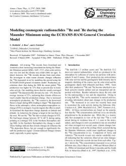 Modeling cosmogenic radionuclides 10Be and 7Be during the