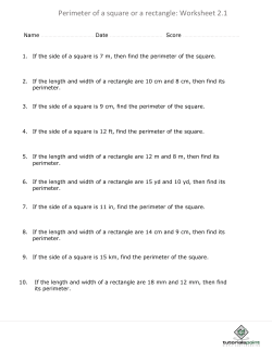 Perimeter of a square or a rectangle: Worksheet 2.1