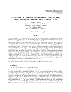 Constraints On The Quaternary Fault Offset History Along The