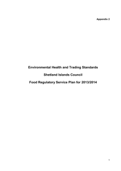 Food Service Plan - Shetland Islands Council