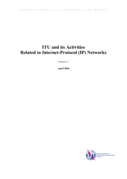 ITU and its Activities Related to Internet