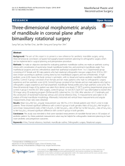 Three-dimensional morphometric analysis of mandibule in coronal
