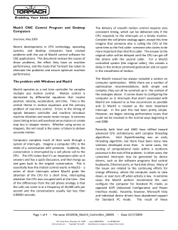 Mach3 CNC Control Program and Desktop Computers