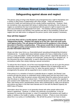 5.01 Safeguarding against abuse and neglect