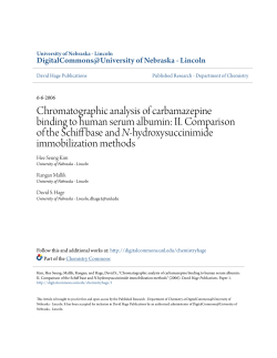 Chromatographic analysis of carbamazepine binding to human
