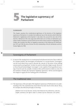 5 The legislative supremacy of Parliament