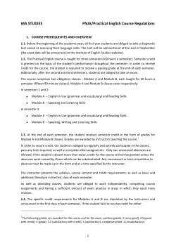 MA STUDIES PNJA/Practical English Course Regulations
