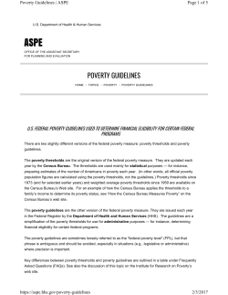 POVERTY GUIDELINES