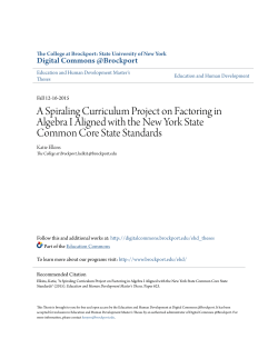 A Spiraling Curriculum Project on Factoring in Algebra I Aligned with