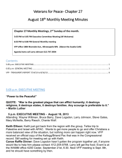 August Minutes - Veterans for Peace