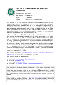 The Act of Settlement and the Protestant Succession