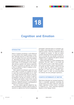 Cognition and Emotion