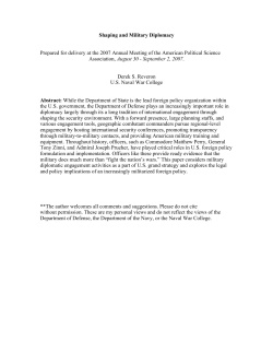Shaping and Military Diplomacy - Foreign Area Officer Association