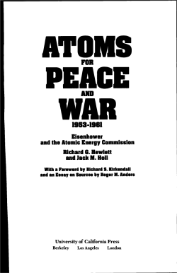 Eisenhower and the Atomic Energy Commission Richard G. Hewlett
