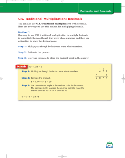 US Traditional Multiplication: Decimals