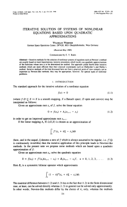 ITERATIVE SOLUTION OF SYSTEMS OF NONLINEAR EQUATIONS