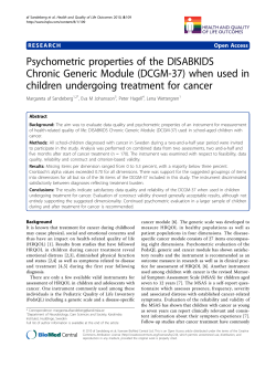 Psychometric properties of the DISABKIDS Chronic Generic Module