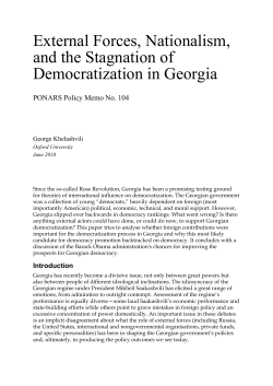 Explaining the Stagnation of Democratisation in Georgia