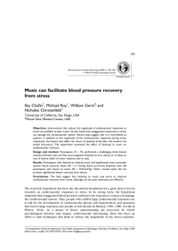 Music can facilitate blood pressure recovery from stress
