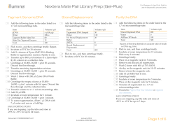 Nextera Mate Pair Library Prep Checklist (Gel