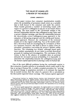 THE VALUE OF HUMAN LIFE: A REVIEW OF THE MODELS This