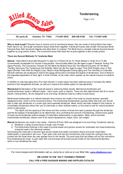 Tenderizering - Allied Kenco