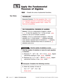 5.7 Apply the Fundamental Theorem of Algebra