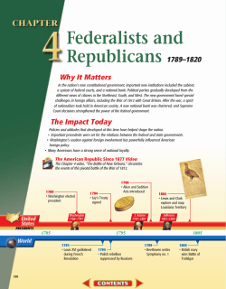 Chapter 4: Federalists and Republicans, 1789-1820