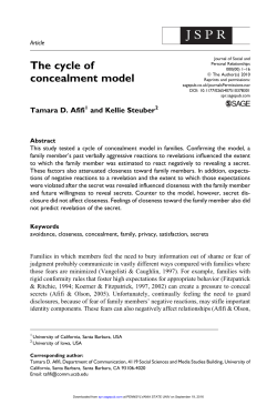 The cycle of concealment model