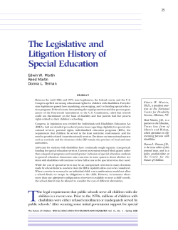 The Legislative and Litigation History of Special