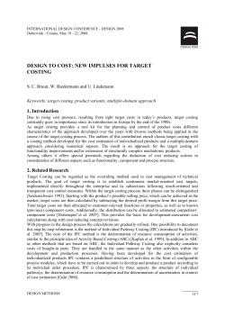design to cost: new impulses for target costing