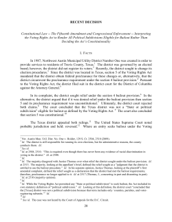 28 RECENT DECISION Constitutional Law -