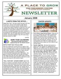 TCC Winter 2008 Newsletter
