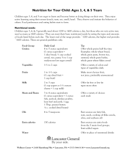 Nutrition 3 to 5 Years - Lancaster General Health