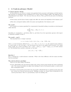1 A Cash-in-advance Model - Department of Economics Sciences Po