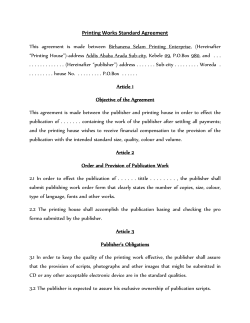 Printing Works Standard Agreement This agreement is made