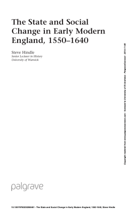 The State and Social Change in Early Modern England, 1550&ndash;1640