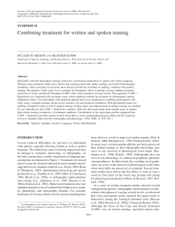 Combining treatment for written and spoken naming