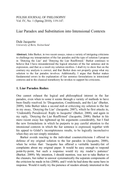 Liar Paradox and Substitution into Intensional Contexts