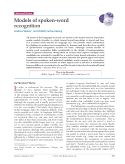 Models of spoken-word recognition