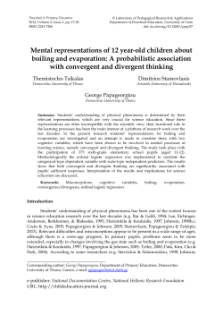 Mental representations of 12 year-old children about