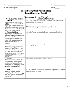 Short Stories VOCABULARY Packet