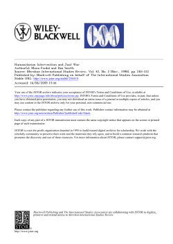 Humanitarian Intervention and Just War