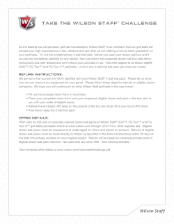 TAKE THE WILSON STAFF&reg; CHALLENGE