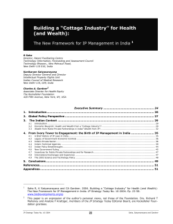 Building a &ldquo;Cottage Industry&rdquo; for Health (and Wealth)