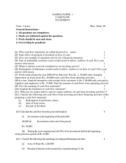 SAMPLE PAPER 1 CASH FLOW STATEMENT Time