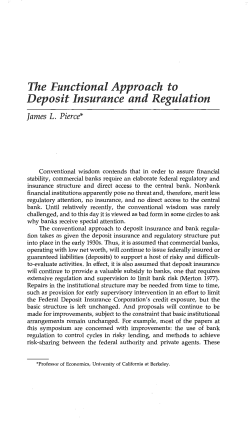 The Functional Approach to Deposite Insurance and Regulation
