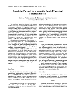 Examining Parental Involvement in Rural, Urban, and Suburban